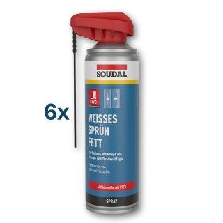 Soudal Weißes Sprühfett 6 x 300ml Dosen