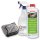 Akemi Sanitärreiniger 1 Liter + Sprühflasche + MegaFlausch Microfasertuch grau-blau 1200 g/qm