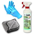 Set HMK R158 Bad- und Duschkabinen-Reiniger 500 ml + Einweghandschuhe + Microfasertuch Mega Flausch