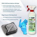 Set HMK R158 Bad- und Duschkabinen-Reiniger 500 ml + Einweghandschuhe + Microfasertuch Mega Flausch grau-schwarz 600 g/qm