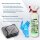 Set HMK R158 Bad- und Duschkabinen-Reiniger 500 ml + Einweghandschuhe + Microfasertuch Mega Flausch grau-schwarz 600 g/qm