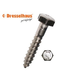 Edelstahl A2 Sechskant Holzschrauben 8 x 80 mm / 100 Stück