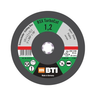 BTI Trennscheibe BSX TurboCut / Stein / 125 x 1,2 x 22,23 / 1