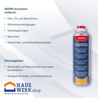 AFIN Acryclean Solvant Nettoyage 0,5L - Élimine Silicone Graisse Autocollants