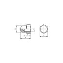 Hutmuttern M6 DIN 1587 hohe Form  A2  rostfrei 10 Stück