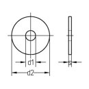 Kotflügelscheiben galv. verzinkt  6,4 x 20  x 1,25 mm 100 Stück