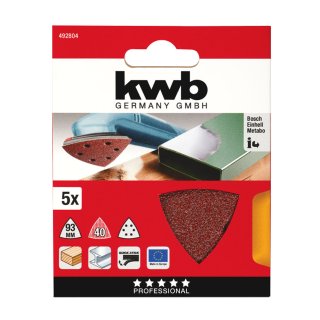 kwb Schleifdreieck Quick-Stick Holz & Metall 93 mm 180er