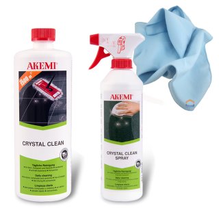 Akemi Crystal Clean  500 ml Sprayflasche + 1 Liter Konzentrat + Microfasertuch