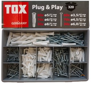 TOX Sortiment "Plug & Play" Allzweckdübel Trika Schrauben 320-tlg. 