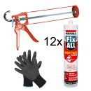 SOUDAL Fix All High Tack clear 12x305g + Skelettpistole +...