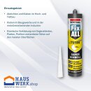 SOUDAL Fix All Turbo Weiß | 12 x 430 g + Skelettpistole + Arbeitshandschuhe