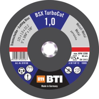 BTI Trennscheibe BSX TurboCut Metall / 115 x 1,0 x 22,2 / 5 Stück